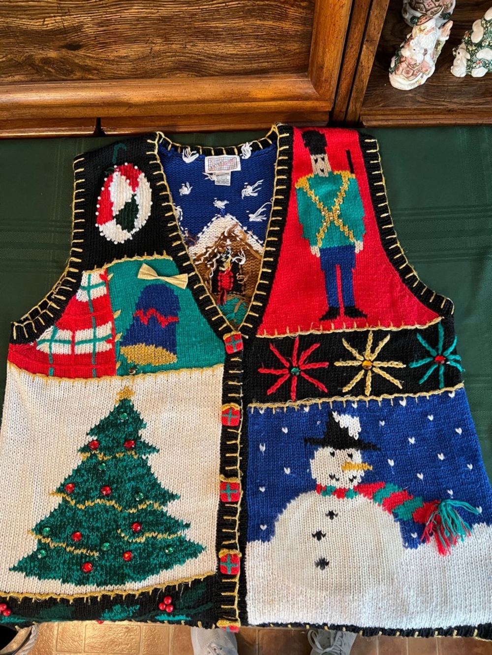 Holiday Patchwork Knit Vest - Multicolor Christmas Sweater Vest